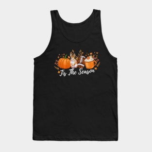 Tis The Season Fall Pumpkin Cute Football Mom Tank Top